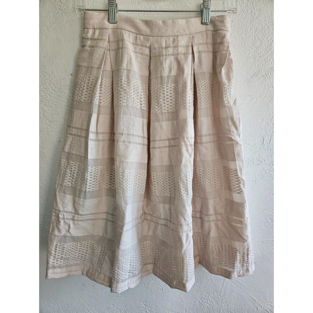 Forever 21 knee long blush light pink pleated a line skirt Rayon size small NWT